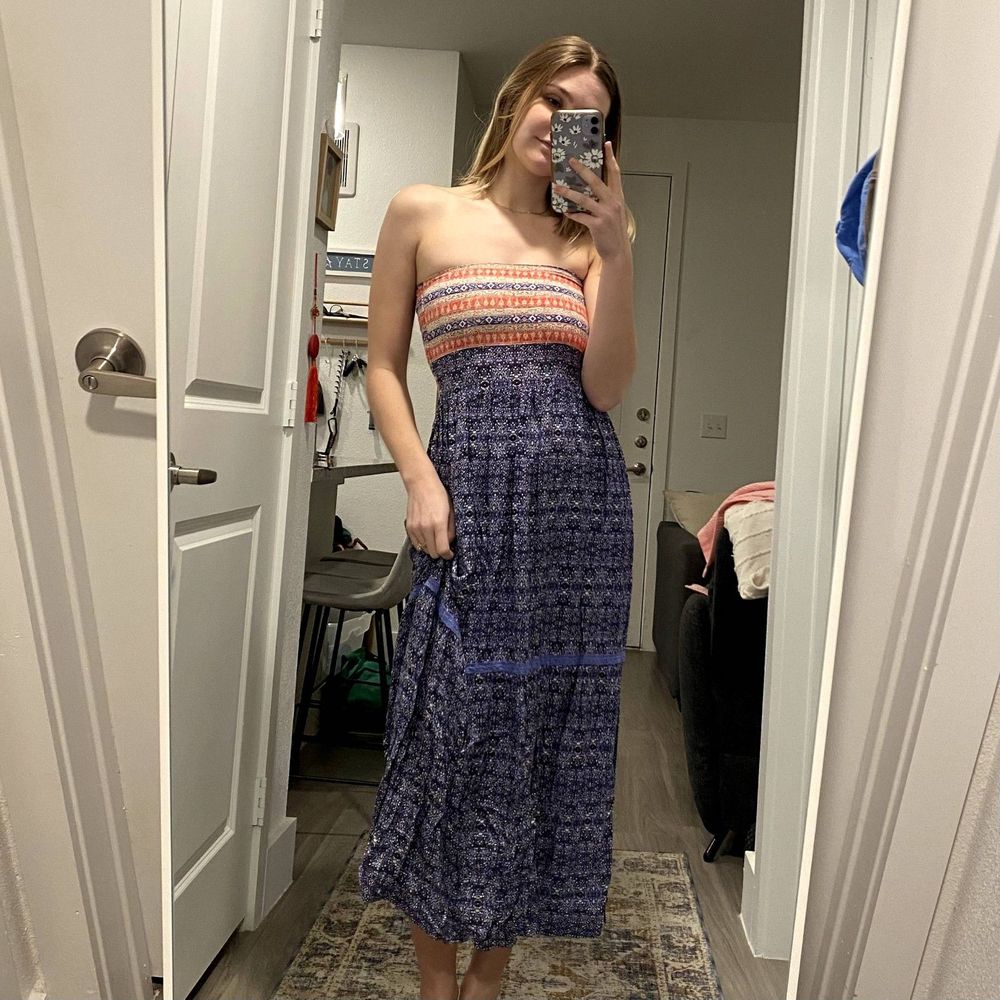 Olivaceous Strapless Pink & Purple Dress (S)